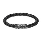 Rubber Bracelet + Steel Clasp // Black (7.75"L)