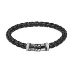 6MM Black Rubber Bracelet + Steel Clasp (7.5"L)