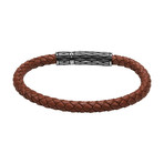 Brown Leather Bracelet (7.5"L)