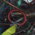 Red Leather Bracelet (7.5"L)