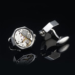 Quartz Watch Cufflinks // Silvertoned