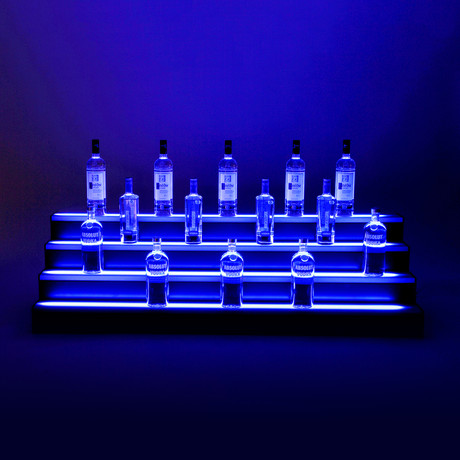 LED Tiered Liquor Shelf // 4 Step // 2 ft