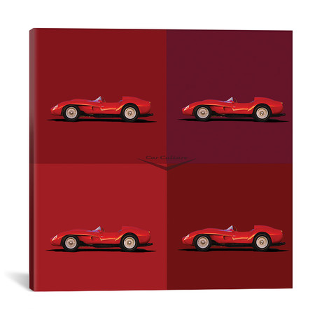 Ferrari Red Heads, 1950's (18"W x 18"H x 0.75"D)