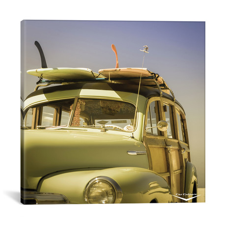 Shoot The Curl Beach Boys 1940's Chevrolet Fleetmaster (18"W x 18"H x 0.75"D)