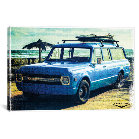 Summertime Blues 1970's Chevrolet Suburban (18"W x 26"H x 0.75"D)