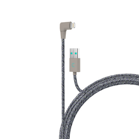 Marbled Woven Braided Lighting Cable + Strap // 7ft (Turquoise)