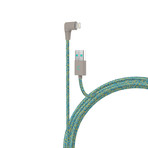 Marbled Woven Braided Lighting Cable + Strap // 7ft (Turquoise)