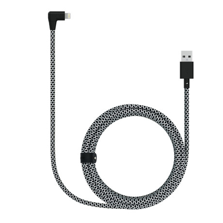 Braided Cable + Strap // 10ft (Black + White)