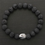 Polished Buddha Black Lava Stone Bracelet