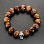 Crucible Tiger Eye Skull Bead Bracelet