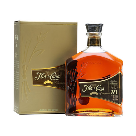 Flor de Cana 18 Year Old Rum 750ml + Riedel Vinum Series Snifter (2 Cognac glasses)
