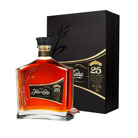 Flor de Cana 25 Year Old Rum 750ml + Riedel Vinum Series Snifter (2 Cognac glasses)