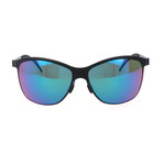 Men's M1047 Sunglasses // Black + Blue Mirror
