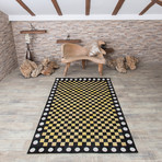 Leather Siyah Rug // Chess