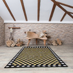 Leather Siyah Rug // Chess