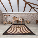 Leather Kahve Rug // Square