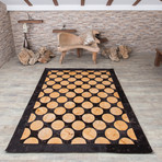 Leather Kahve Rug // Circle