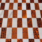 Leather Turuncu Rug // Chess