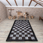 Leather Kahve Rug // Chess