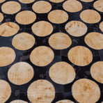 Leather Kahve Rug // Circle