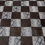 Leather Kahve Rug // Chess