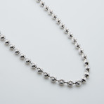 Solid Sterling Silver Moon Cut Bead Chain // 5mm (24")