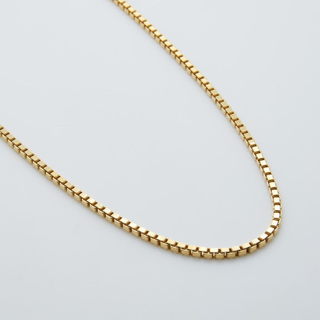 Yellow Gold Plated Box Chain (24"L)