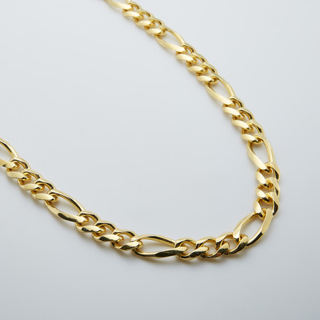 Gold Plated Figaro Chain (22"L)