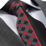 Arborius Silk Tie // Red Plaid + Black