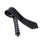 European Exclusive Silk Tie + Gift Box // Black with White Polka Dots