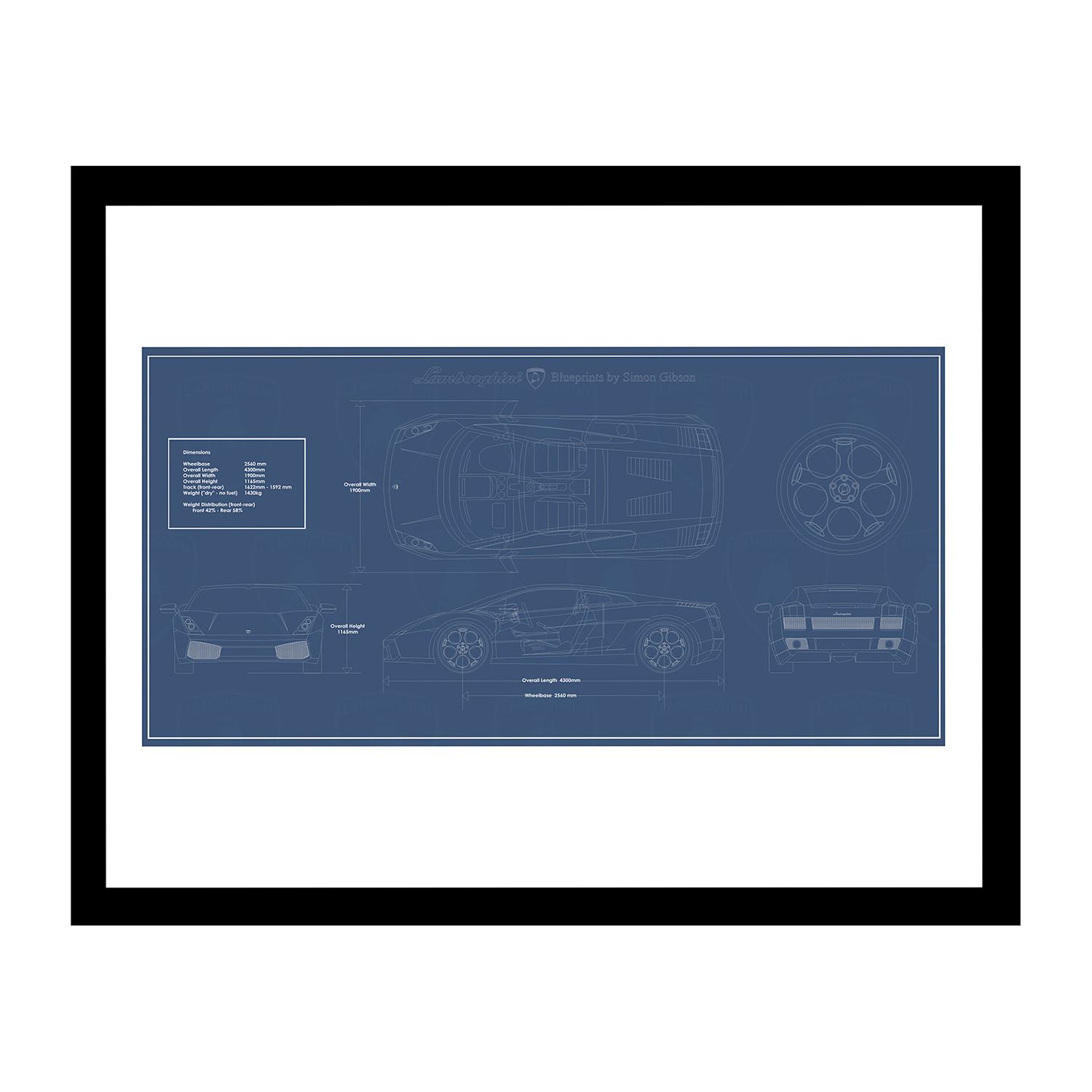 Lamborghini // Gallardo - Blueprint Art - Touch of Modern