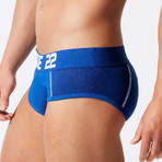 Modal Mesh Contrast Brief // Blue (S)
