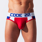 Full Front Sport Brief // Red (S)