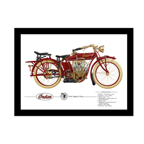 1914 Indian (13.5"W x 9.5"H)