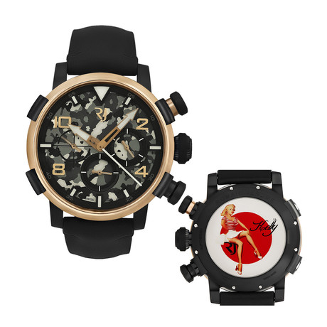 Romain Jerome Pinup DNA Red Gold WWII Chronograph Automatic // RJ.P.CH.003.01-KELLY-RED-STRIPES