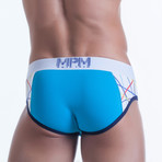 Abstract Striped Brief // Turquoise (S)