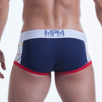 Abstract Striped Boxer // Navy (S)