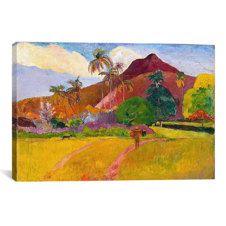 Tahitian Landscape // Paul Gauguin // 1897 // Framed (18"W x 26"H x 0.75"D)