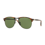 Persol // Men's Pilot Sunglasses // Havana + Green