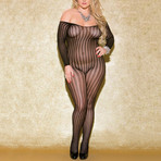 Long Sleeve Striped Body Stocking