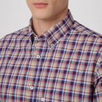 Popelin-Checkered Shirt // Red + Blue (XL)