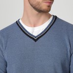 V-Neck Sweater // Blue (L)