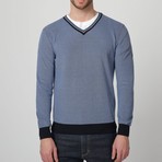 V-Neck Sweater // Blue (L)