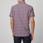 Popelin-Checkered Shirt // Red + Blue (XL)