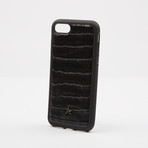 Croc Embossed Leather iPhone Case // Black (iPhone 7/8)