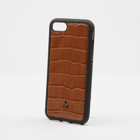 Croc Embossed Leather iPhone Case // Brown (iPhone 7/8)