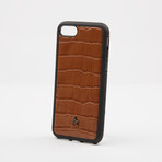 Croc Embossed Leather iPhone Case // Brown (iPhone 7/8)