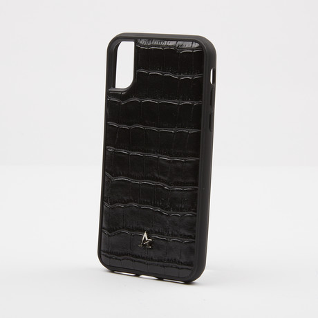 Croc Embossed Leather iPhone Case // Black (iPhone 7/8)