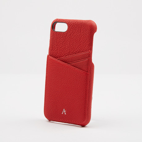 Full Grained Leather Card Slot // Red (iPhone 7/8)