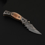 Damascus Steel Under Lock Folding Knife